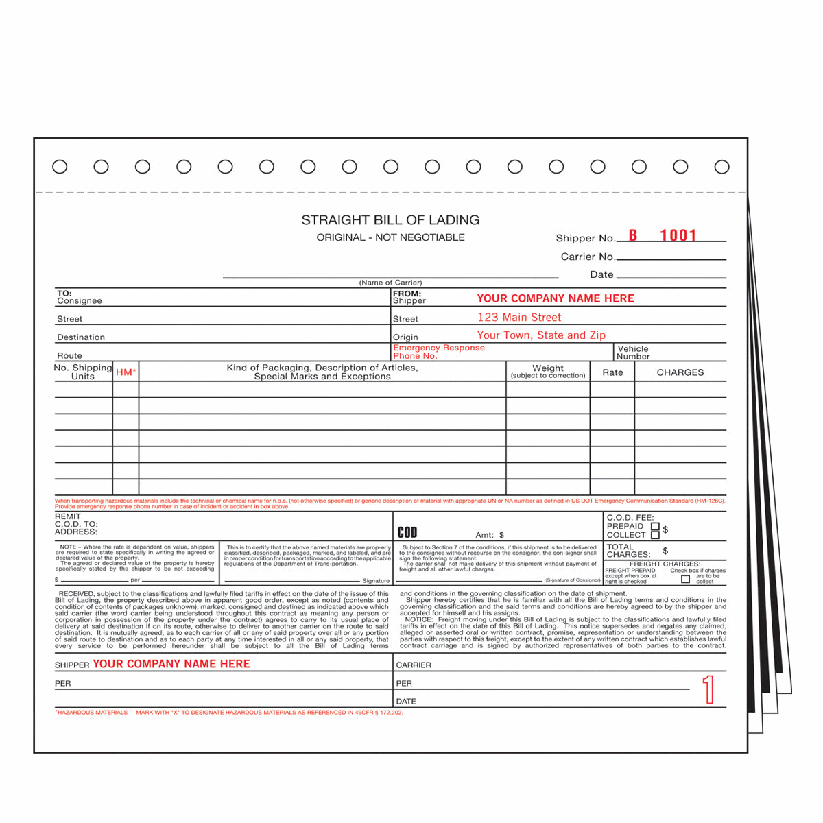 Bill of Lading, Packing & Shipping
