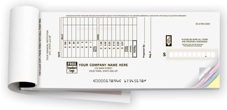 100300 Cash Only Booked Deposit Tickets 8 7/8 x 3 3/8"