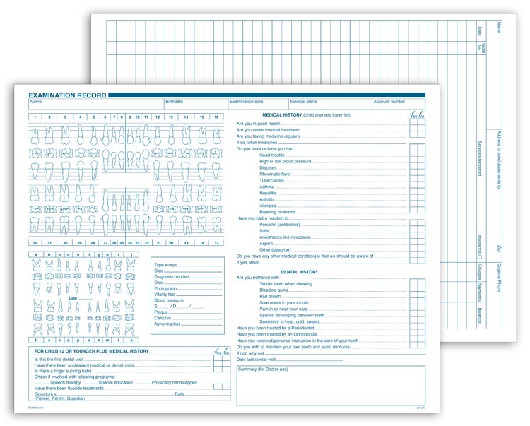 1046 Dental Exam Record Multi-Use...