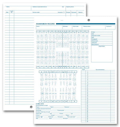 1057V Dental Exam Record Anatomic & Periodontic Diagrams 8 1/2 x 11"