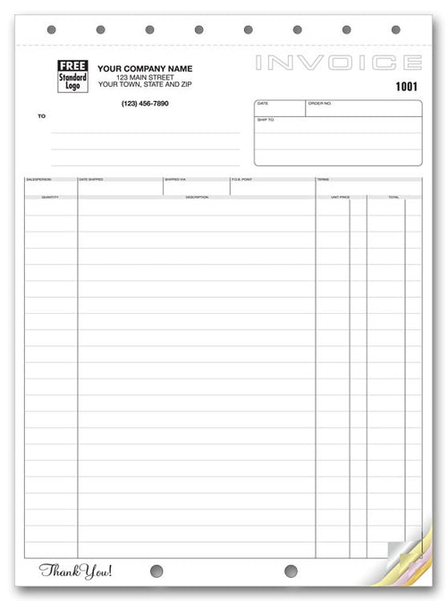 106 Classic Design Large Format Shipping Invoices 8 1/2 x 11"