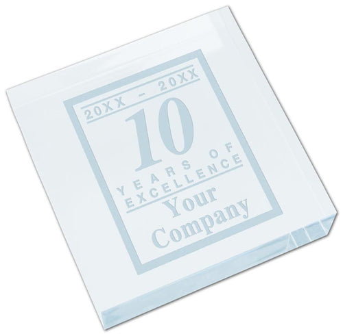 109891 Square Acrylic Paperweight 3 5/8"w x 3 5/8"h x 7/8"