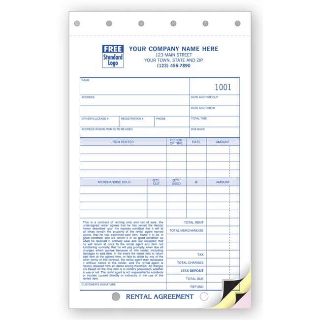 112 Rental Agreements with Carbons...