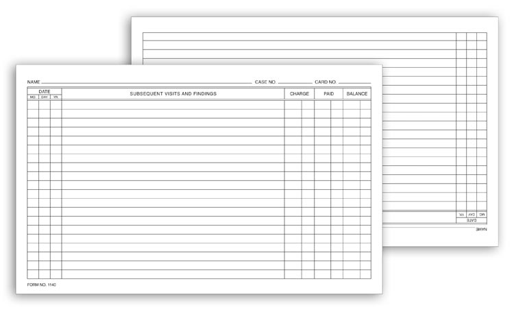 1140 Continuation Exam Records Card...