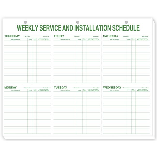 116 Weekly Service & Installation...