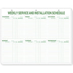 116 Weekly Service & Installation Schedule Pad Hole Punch 21 1/2 x 17"