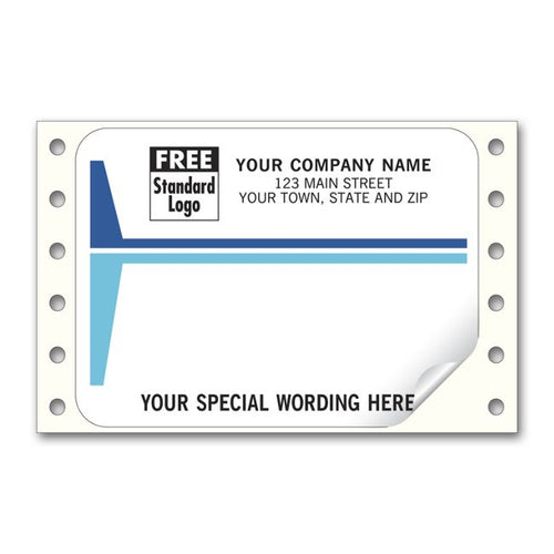 1214 Mailing Labels Continuous White with Blue Stripes 3 7/8 x 2 7/8"