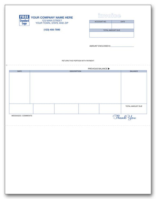 12352 Classic Laser Inkjet Invoice 8 1/2 x 7"
