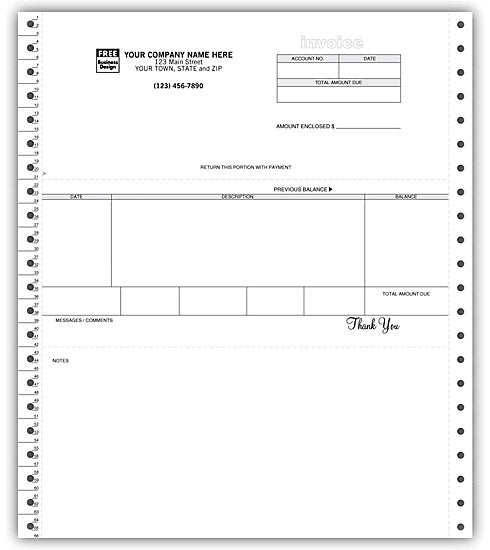 12356 Classic Continuous Invoice 8 1/2 x 11"