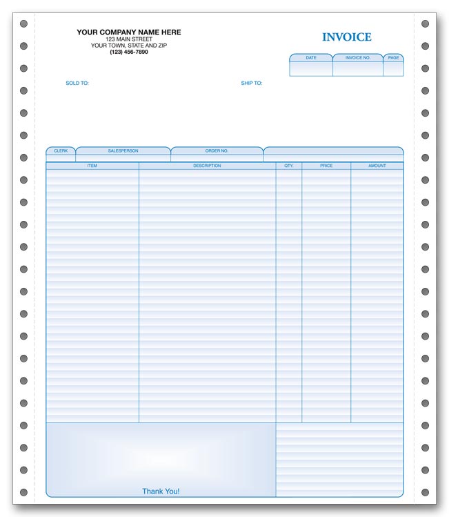 12508 Continuous Invoice 8 1/2...