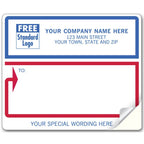 12688 Mailing Labels Laser/Inkjet White with Blue and Red Borders 4 x 3 1/3"
