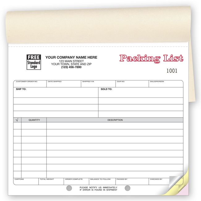 127B Packing Lists Booked 8...