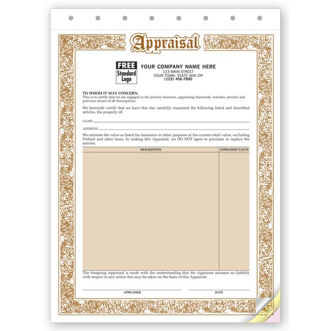 128 Jewelry Appraisal Form 8...