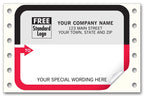 1289 Mailing Labels Continuous White with Black and Red Borders 3 7/8 x 2 7/8"