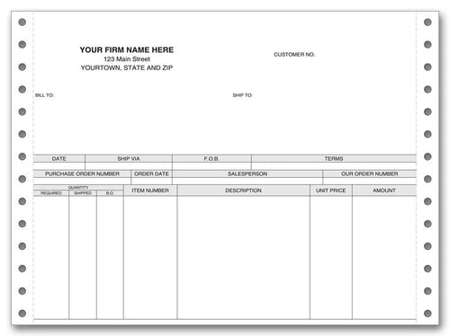 13112 7" Continuous Invoice 9 1/2 x 7"