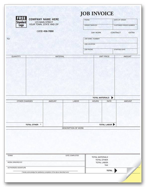 13123G Job Invoices Laser Parchment...