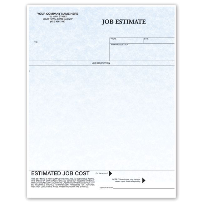 13126G Laser Job Estimate Parchment...