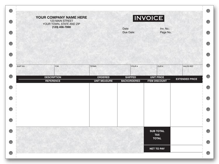 13148G Continuous Invoice Parchment 8...