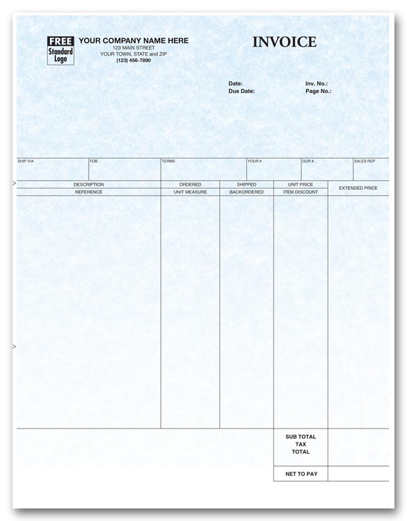 13149G Laser Invoice Parchment 8...