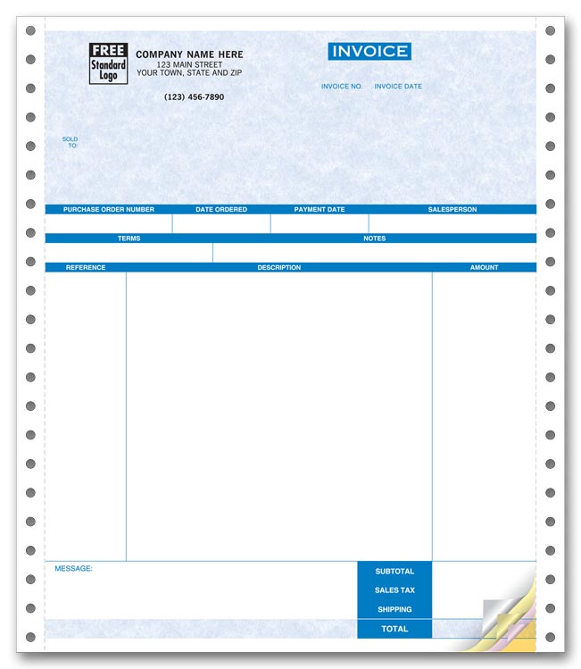 13189G Service Invoices Continuous Parchment...