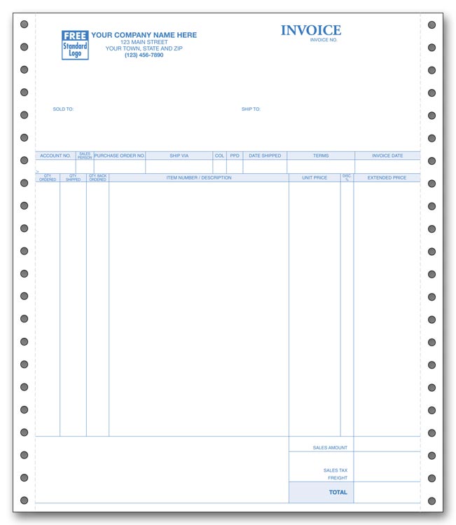 13386 Continuous Invoice 9 1/2...
