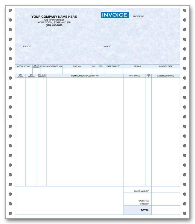 13386G Continuous Invoice Parchment 8...