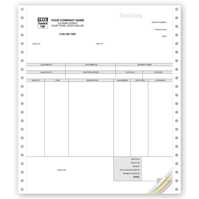 13477 Continuous Classic Product Invoices...
