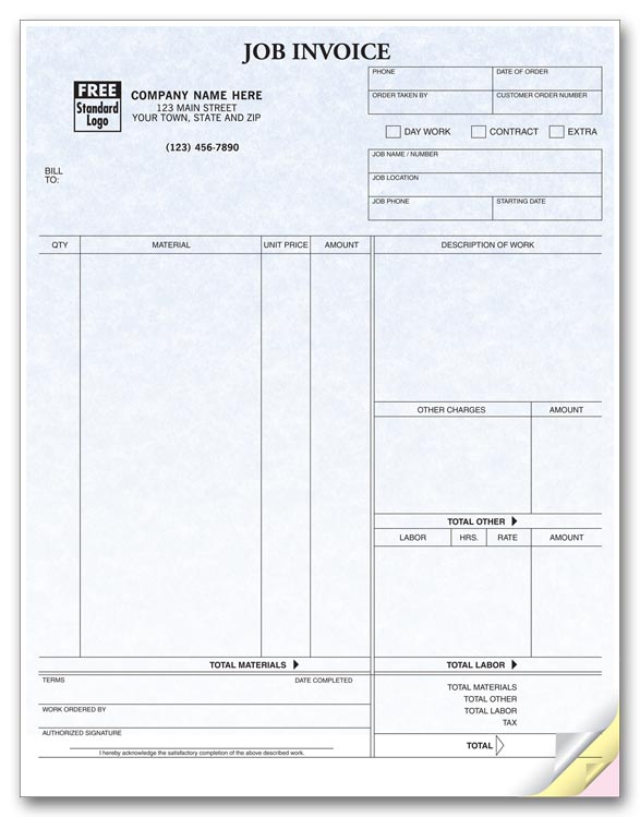 13494G Job Invoices Laser Parchment...