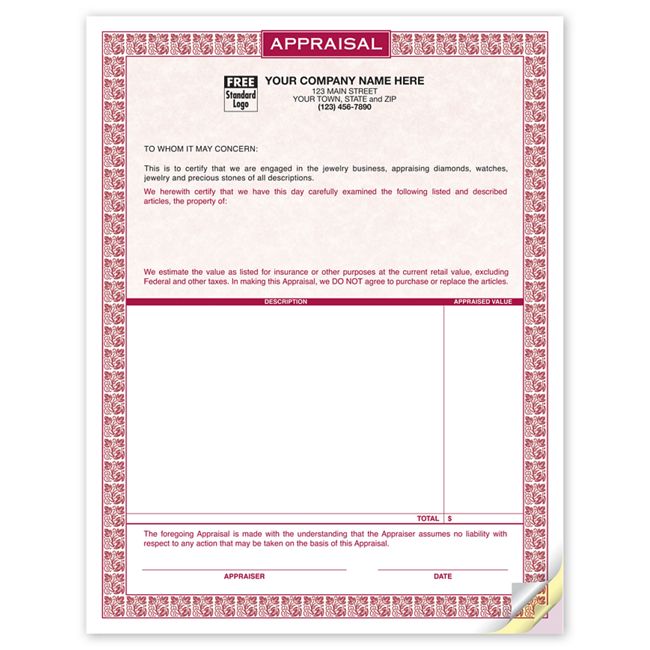 13643G Laser Appraisal Form Parchment...