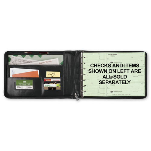1435N 3 On A Page Zippered Leather Look Vinyl Portfolio 15 x 10 1/4"