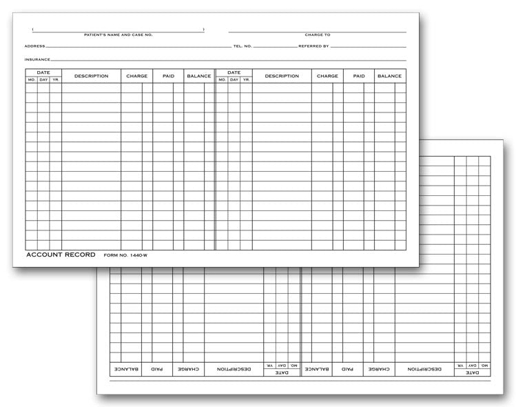 1440W Account Record Billing Card...