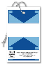 145 Weatherproof Tags Tyvek White with Blue Arrow Design 3 x 5"