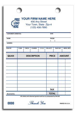14615 Cash & Carry Register Forms 4 x 6"