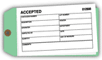 15008 Accepted Material Control Tag 3 1/8 x 6 1/4"