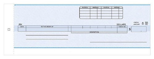 150NC-D Payroll Cash Disbursement Center Check 3 1/4 x 9 1/8"