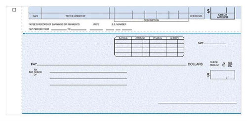 150NCT-B Payroll/General Cash Disbursement Top Check 4 1/4 x 9 1/8"