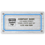 1510 Advertising Labels Brushed Chrome Poly Film 3 1/2 x 1 3/4"