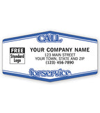 1514 Call For Service Tuff Shield Labels White with Blue 3 1/2 x 1 7/8"