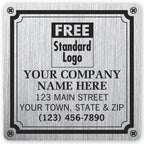 1520 Weatherproof Plate Label Brushed Silver Poly 3 x 3"