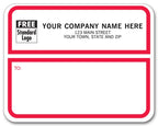 1674 Jumbo Shipping Labels Padded White w Red Border 4 3/4 x 3 3/4"