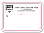 1683 Mailing Labels Padded White w Red Black Borders 3 7/8 x 2 7/8"