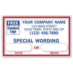 1690 Static Cling Windshield Label Custom Message 2 1/2 x 1 1/2"