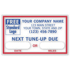 1690D Next Tune-Up Static Cling Windshield Label 2 1/2 x 1 1/2"
