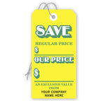 176 Save Tags Stock Yellow Large 3 1/8 x 6 1/4"