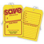 181 Save Price Tag Yellow with Red Borders Jumbo 5 x 8"