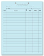 20078 Dental Appointments Necessary Forms 2 Hole Punch Blue Bond 11 X 8 1/2"