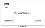 200-1 One Sided Appointment Business Cards Imprinted Layout APD 3 1/2 x 2"