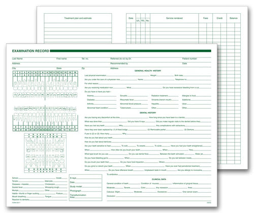 20217 Dental General Examination Records 11 x 8 1/2"