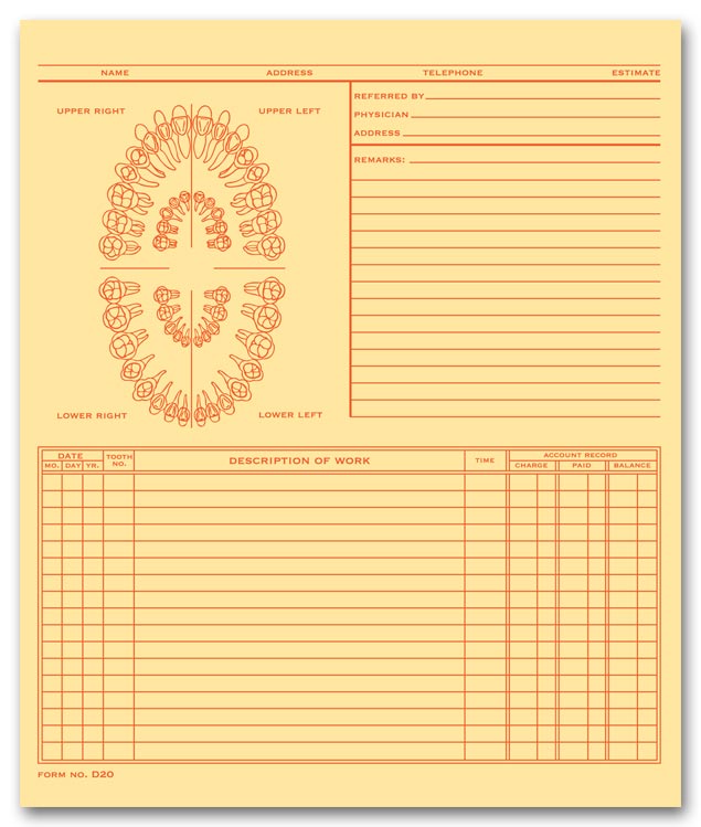 20912 Dental Exam Record Unnumbered...