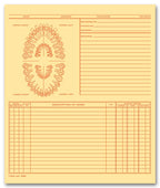 20912 Dental Exam Record Unnumbered Teeth Folder Style Buff 8 x 9 1/2"